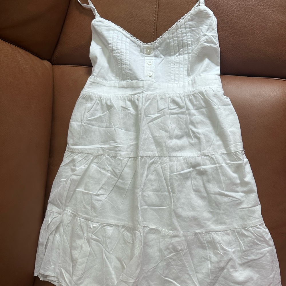Hollister White Smocked Dress